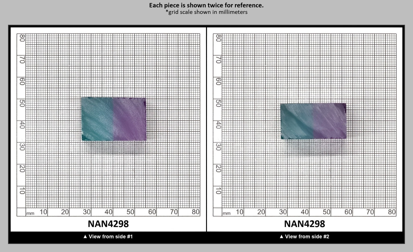 Nanosital Simulated Bi-Color Lab Created Faceting Rough for Gem Cutting - Purple-Blue - Various Sizes : NAN4298
