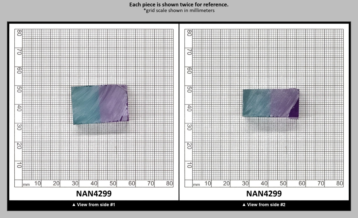 Nanosital Simulated Bi-Color Lab Created Faceting Rough for Gem Cutting - Purple-Blue - Various Sizes : NAN4299