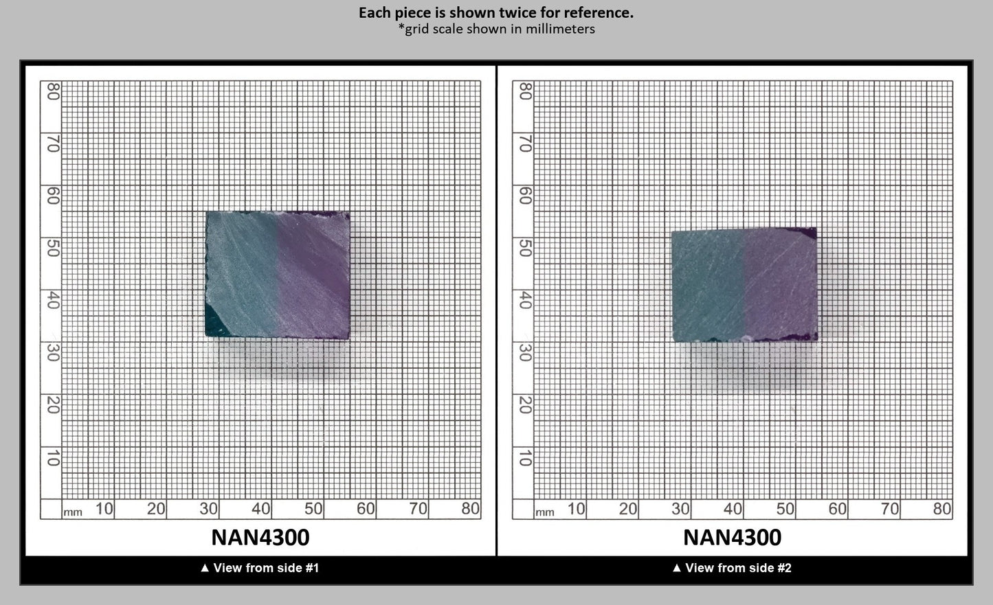Nanosital Simulated Bi-Color Lab Created Faceting Rough for Gem Cutting - Purple-Blue - Various Sizes : NAN4300