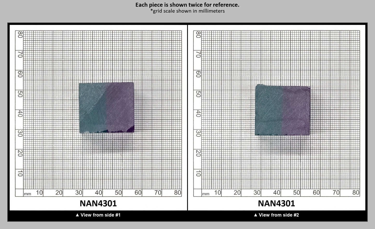 Nanosital Simulated Bi-Color Lab Created Faceting Rough for Gem Cutting - Purple-Blue - Various Sizes : NAN4301