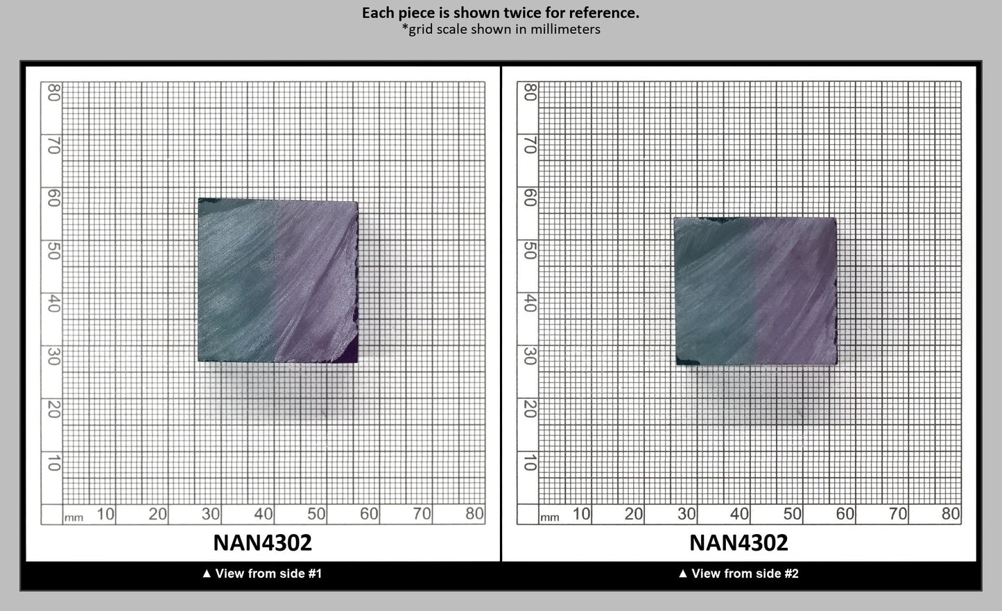 Nanosital Simulated Bi-Color Lab Created Faceting Rough for Gem Cutting - Purple-Blue - Various Sizes : NAN4302