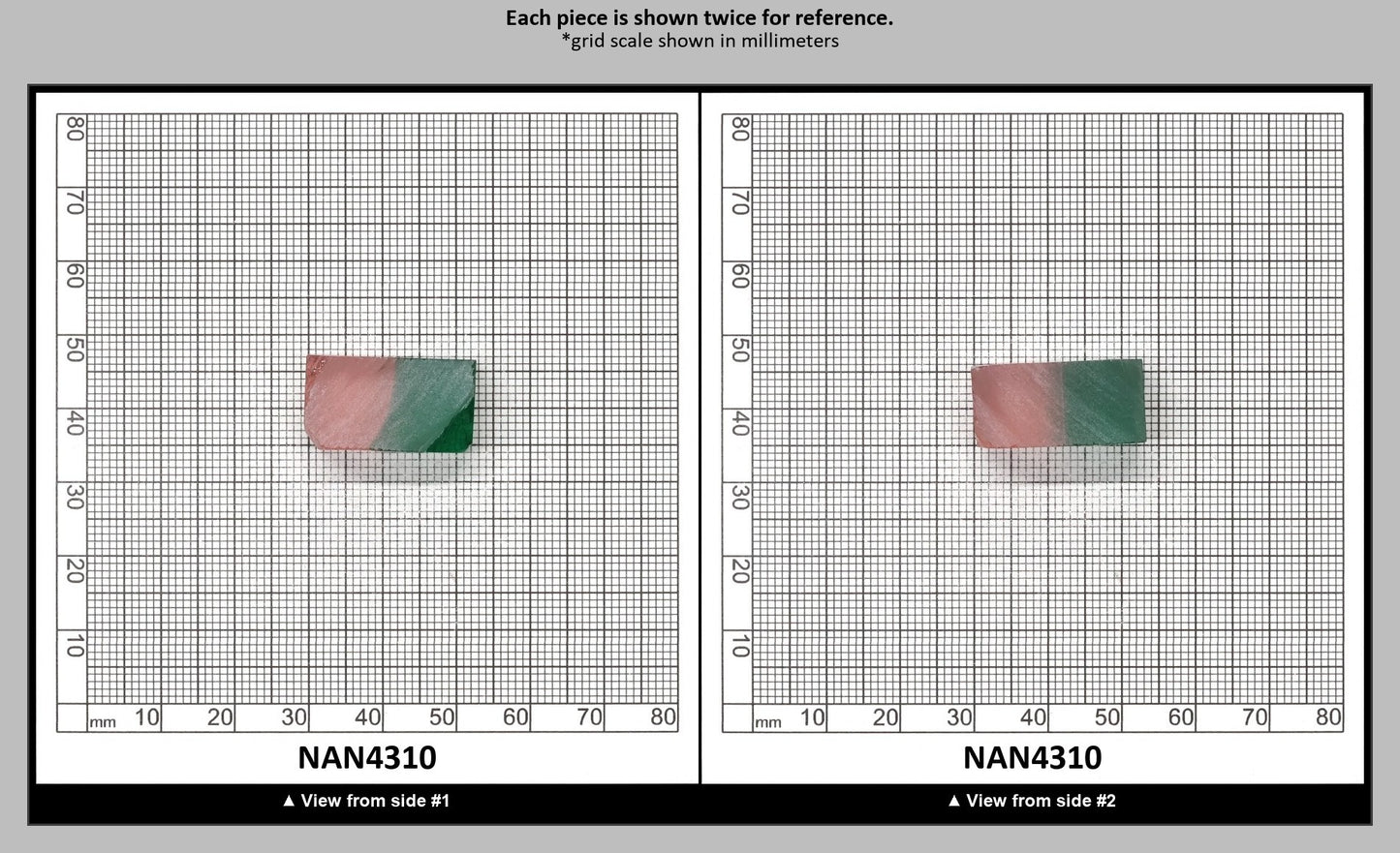 Nanosital Simulated Watermelon Lab Created Faceting Rough for Gem Cutting - Bi-Color Pink-Green - Various Sizes : NAN4310