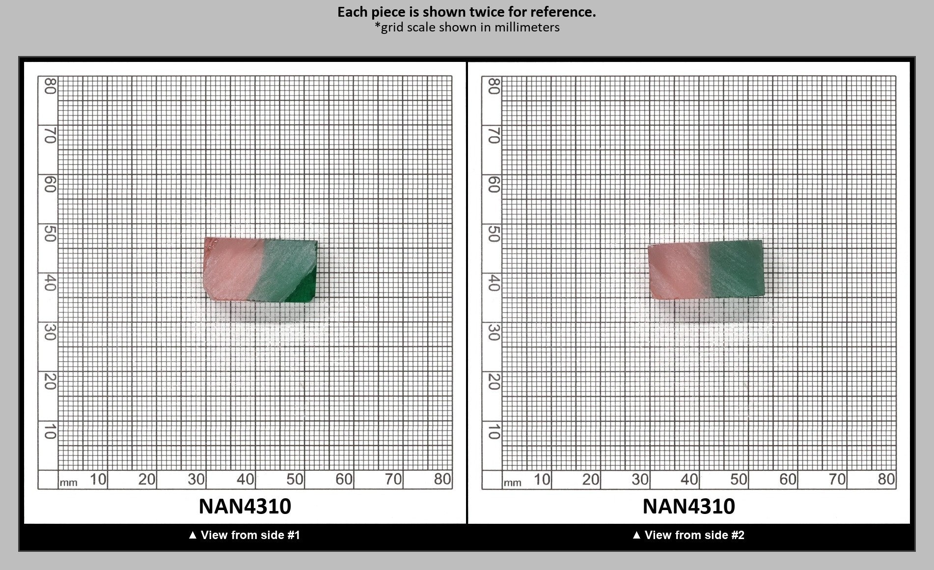 Nanosital Simulated Watermelon Lab Created Faceting Rough for Gem Cutting - Bi-Color Pink-Green - Various Sizes : NAN4310