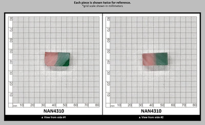 Nanosital Simulated Watermelon Lab Created Faceting Rough for Gem Cutting - Bi-Color Pink-Green - Various Sizes : NAN4310