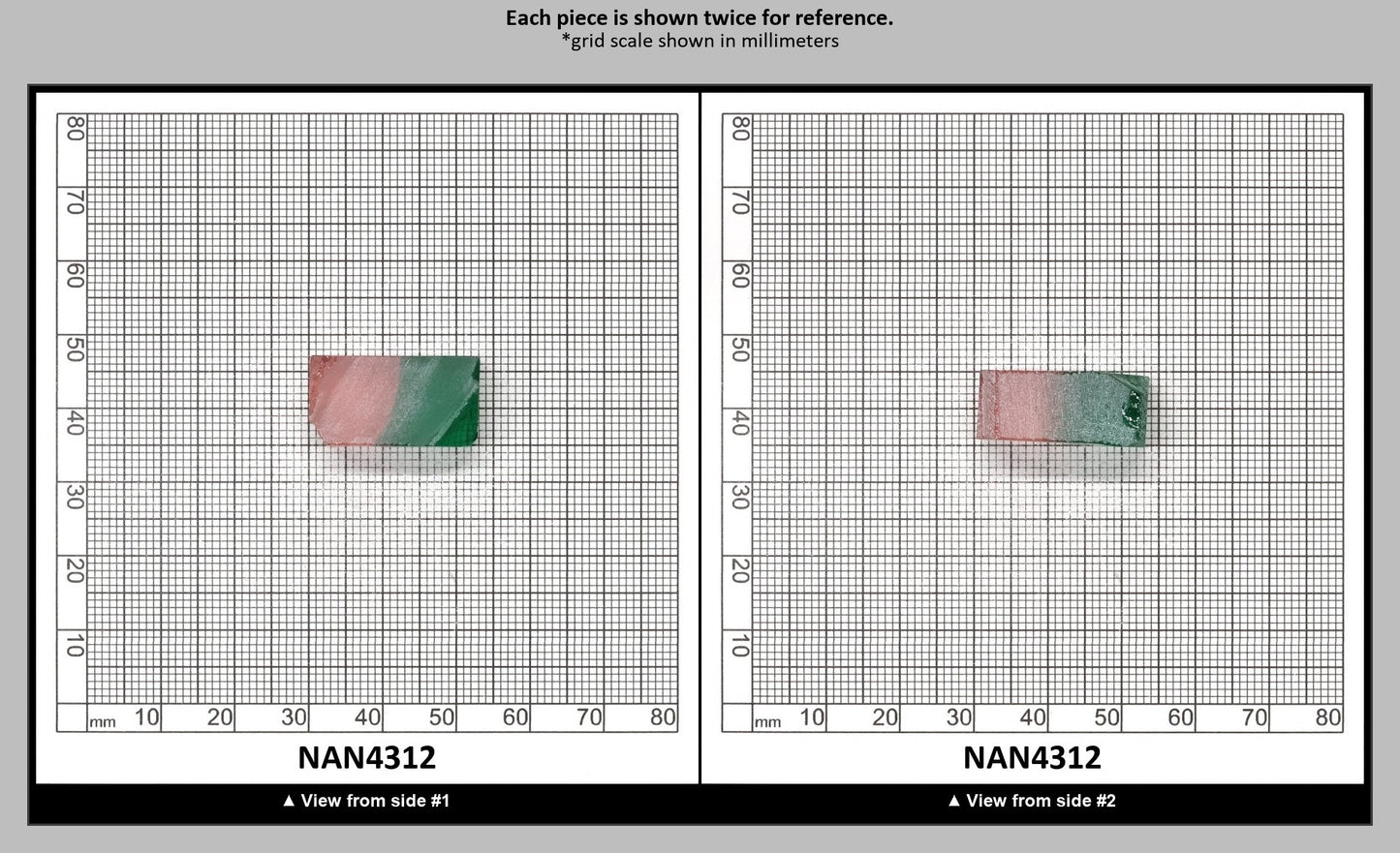 Nanosital Simulated Watermelon Lab Created Faceting Rough for Gem Cutting - Bi-Color Pink-Green - Various Sizes : NAN4312