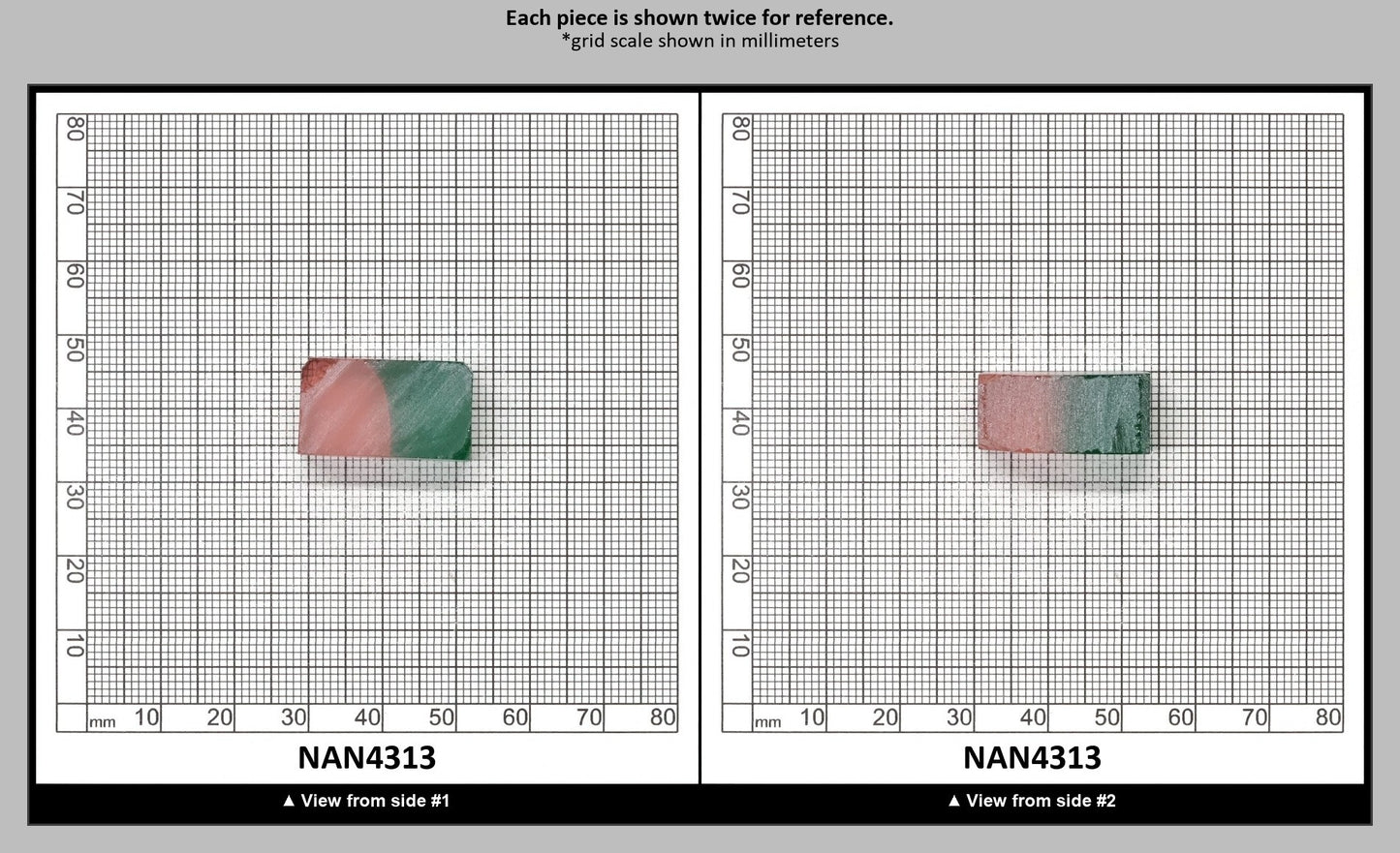 Nanosital Simulated Watermelon Lab Created Faceting Rough for Gem Cutting - Bi-Color Pink-Green - Various Sizes : NAN4313