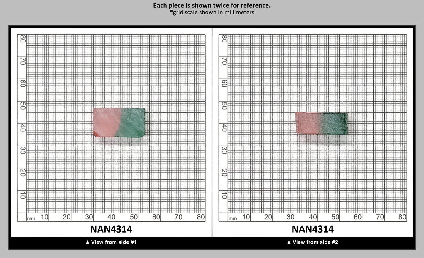 Nanosital Simulated Watermelon Lab Created Faceting Rough for Gem Cutting - Bi-Color Pink-Green - Various Sizes : NAN4314