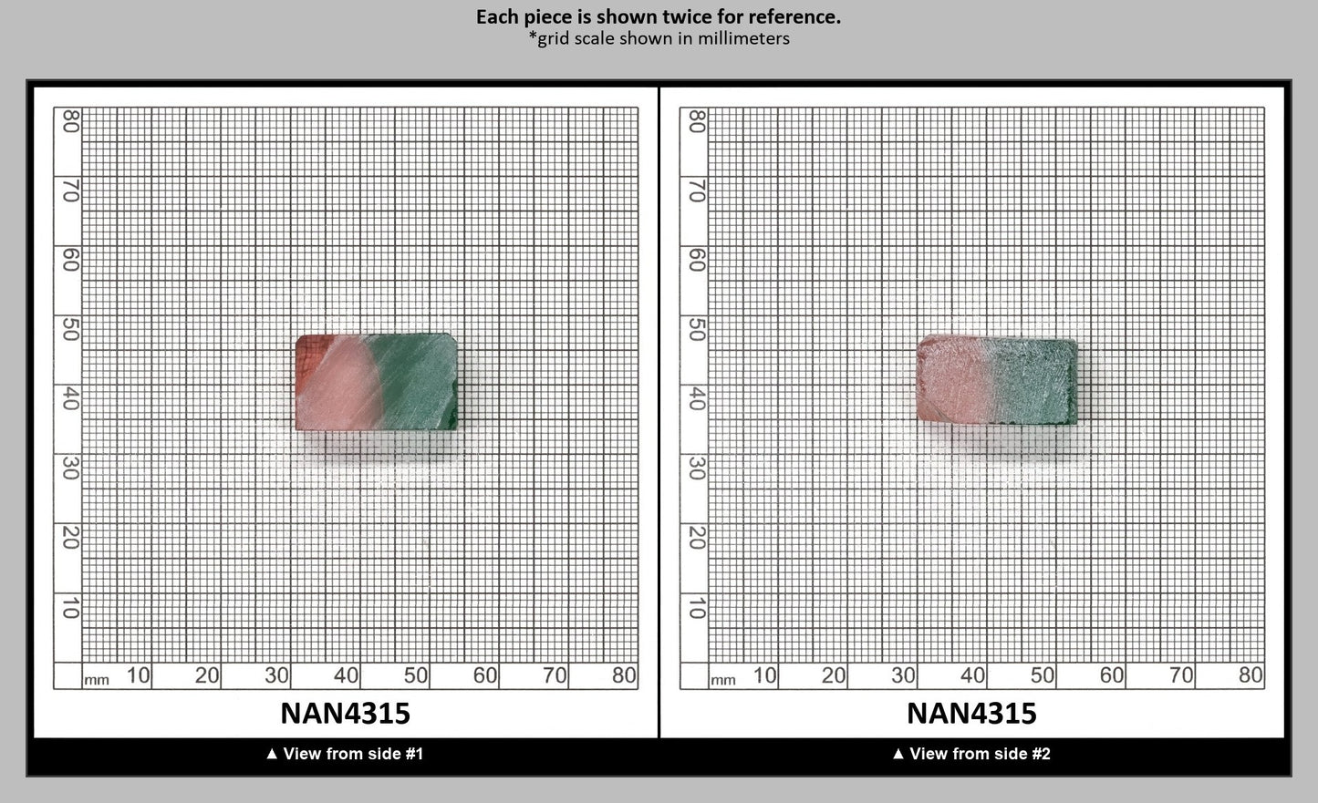 Nanosital Simulated Watermelon Lab Created Faceting Rough for Gem Cutting - Bi-Color Pink-Green - Various Sizes : NAN4315