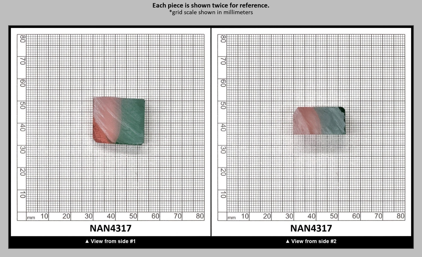 Nanosital Simulated Watermelon Lab Created Faceting Rough for Gem Cutting - Bi-Color Pink-Green - Various Sizes : NAN4317