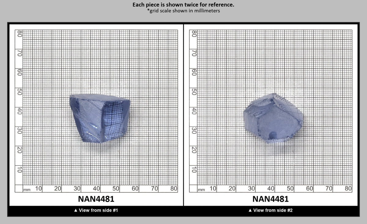 Nanosital Simulated Ice Blue Sapphire Lab Created Faceting Rough for Gem Cutting - #A-144 - Various Sizes : NAN4481