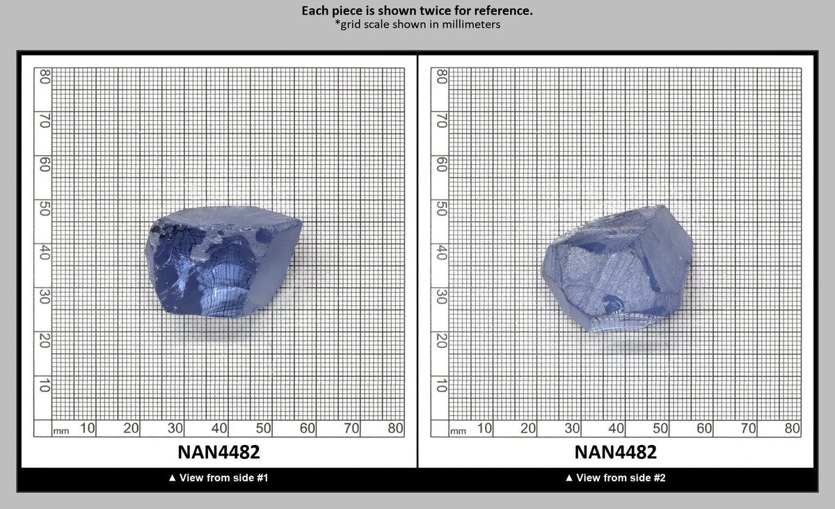 Nanosital Simulated Ice Blue Sapphire Lab Created Faceting Rough for Gem Cutting - #A-144 - Various Sizes : NAN4482