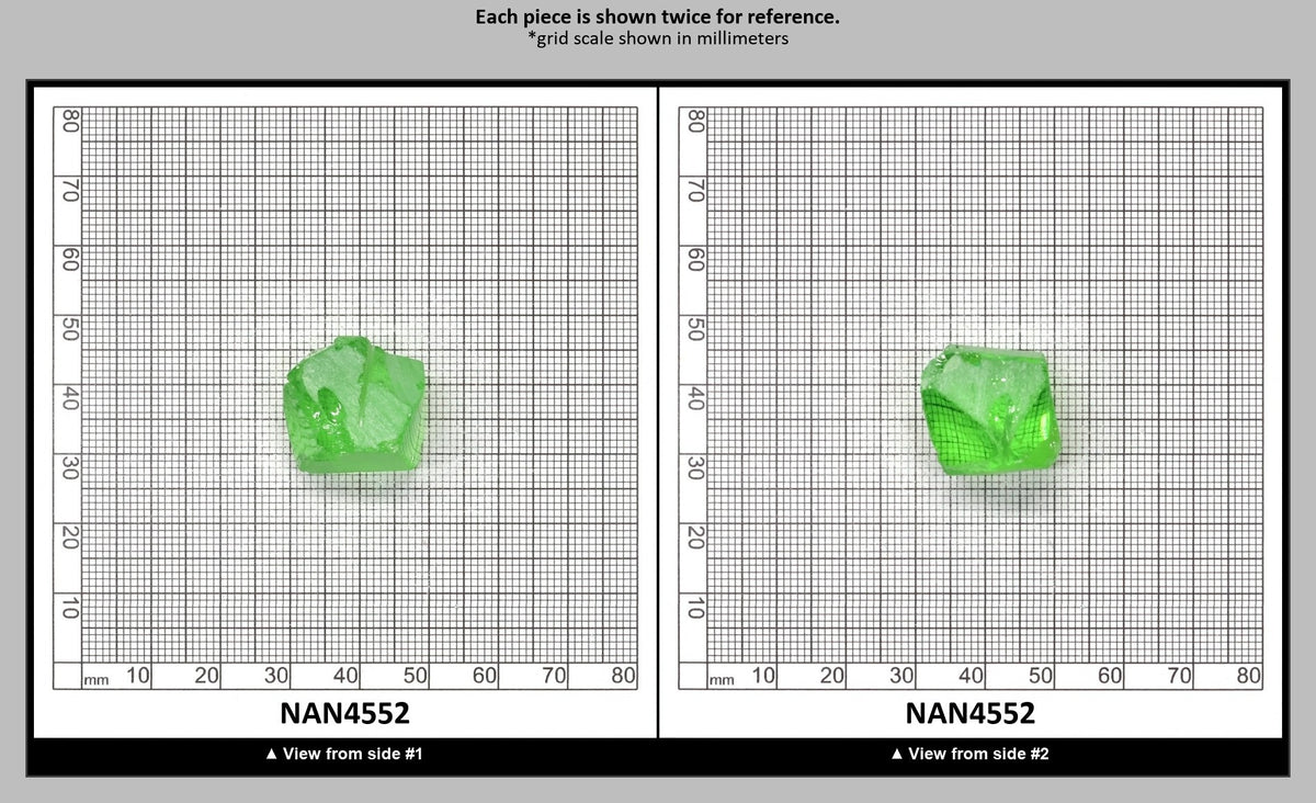 Nanosital Simulated Medium Kryptonite Lab Created Faceting Rough for Gem Cutting - #B-1320 - Various Sizes : NAN4552