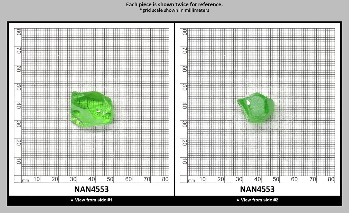 Nanosital Simulated Medium Kryptonite Lab Created Faceting Rough for Gem Cutting - #B-1320 - Various Sizes : NAN4553