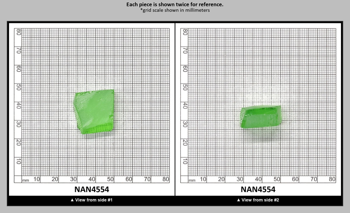 Nanosital Simulated Medium Kryptonite Lab Created Faceting Rough for Gem Cutting - #B-1320 - Various Sizes : NAN4554