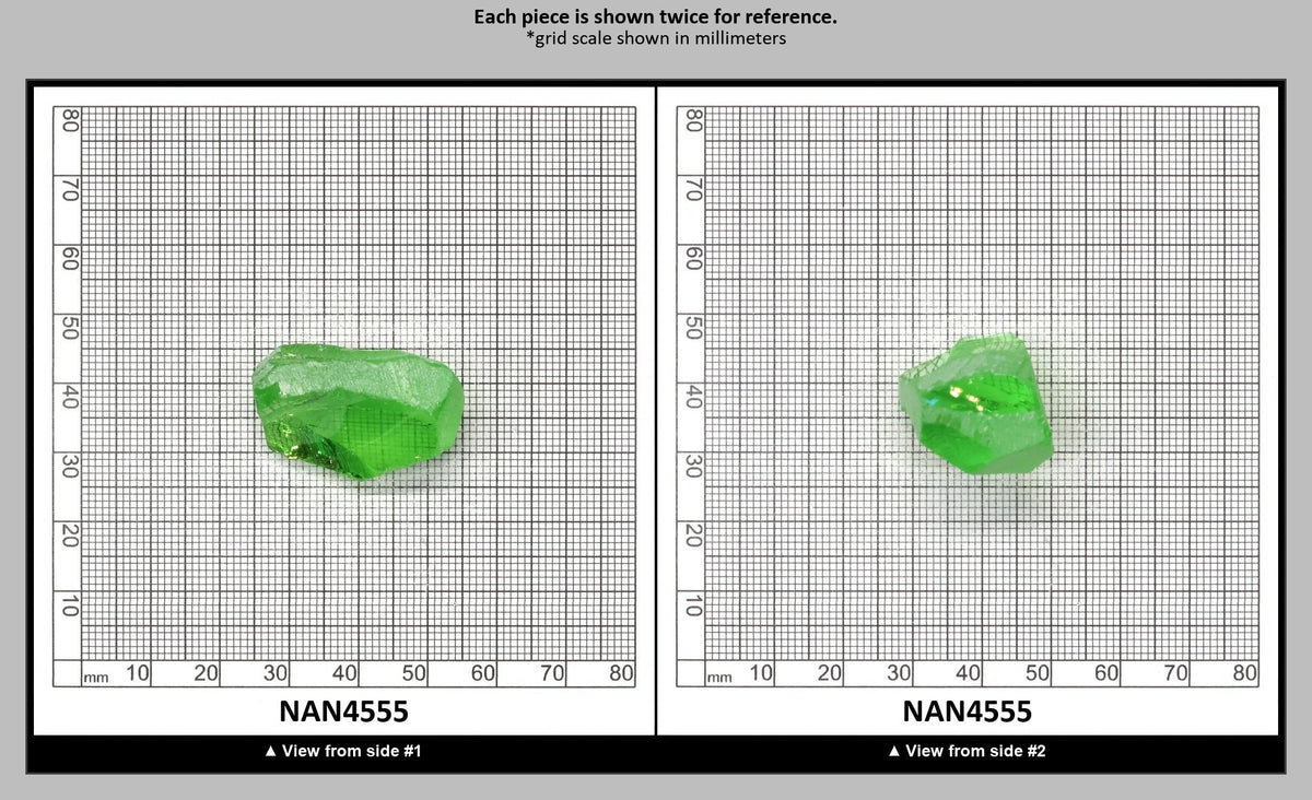 Nanosital Simulated Medium Kryptonite Lab Created Faceting Rough for Gem Cutting - #B-1320 - Various Sizes : NAN4555