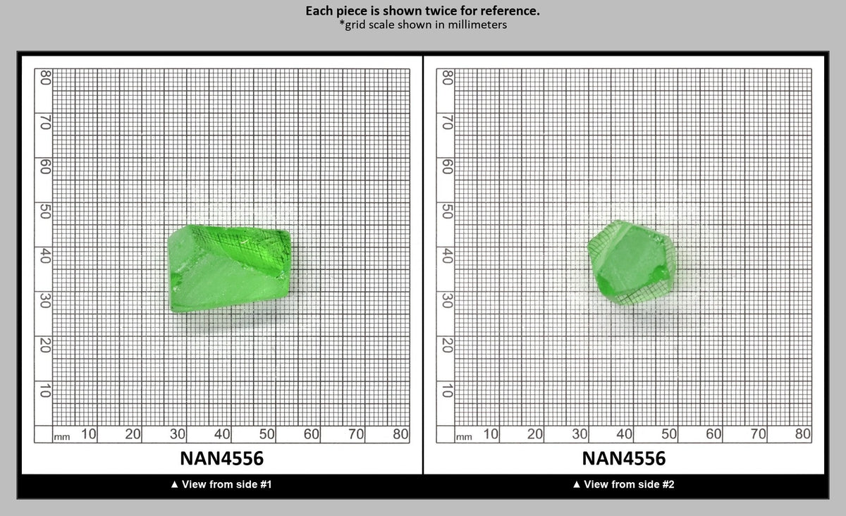 Nanosital Simulated Medium Kryptonite Lab Created Faceting Rough for Gem Cutting - #B-1320 - Various Sizes : NAN4556
