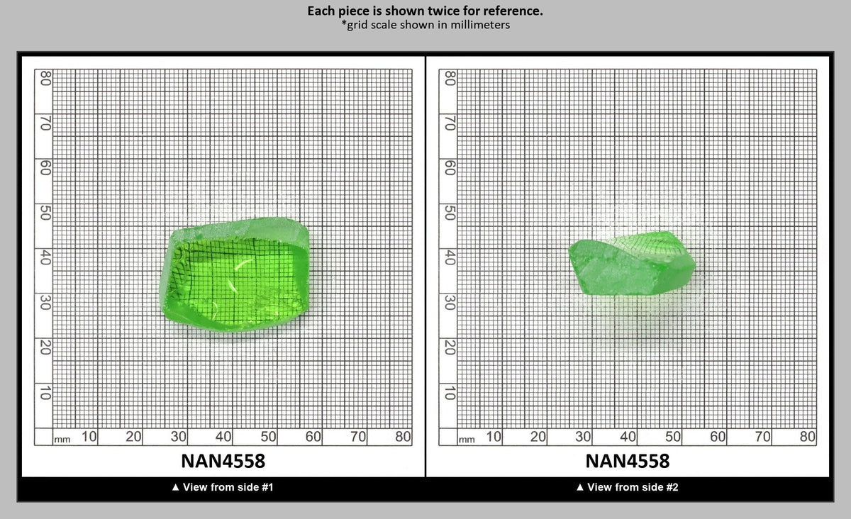 Nanosital Simulated Medium Kryptonite Lab Created Faceting Rough for Gem Cutting - #B-1320 - Various Sizes : NAN4558