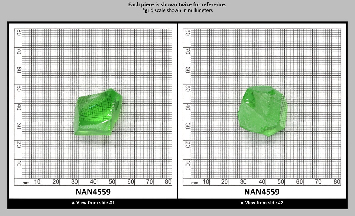 Nanosital Simulated Medium Kryptonite Lab Created Faceting Rough for Gem Cutting - #B-1320 - Various Sizes : NAN4559