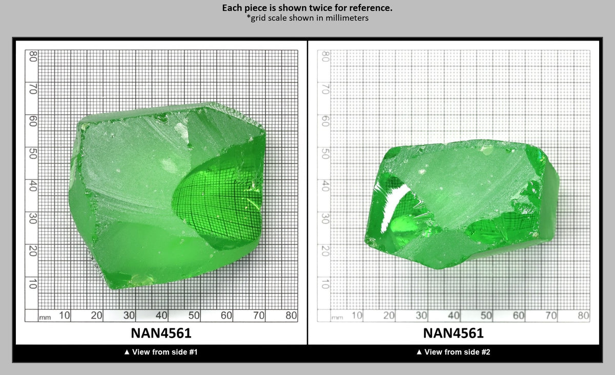 Nanosital Simulated Medium Kryptonite Lab Created Faceting Rough for Gem Cutting - #B-1320 - Various Sizes : NAN4561