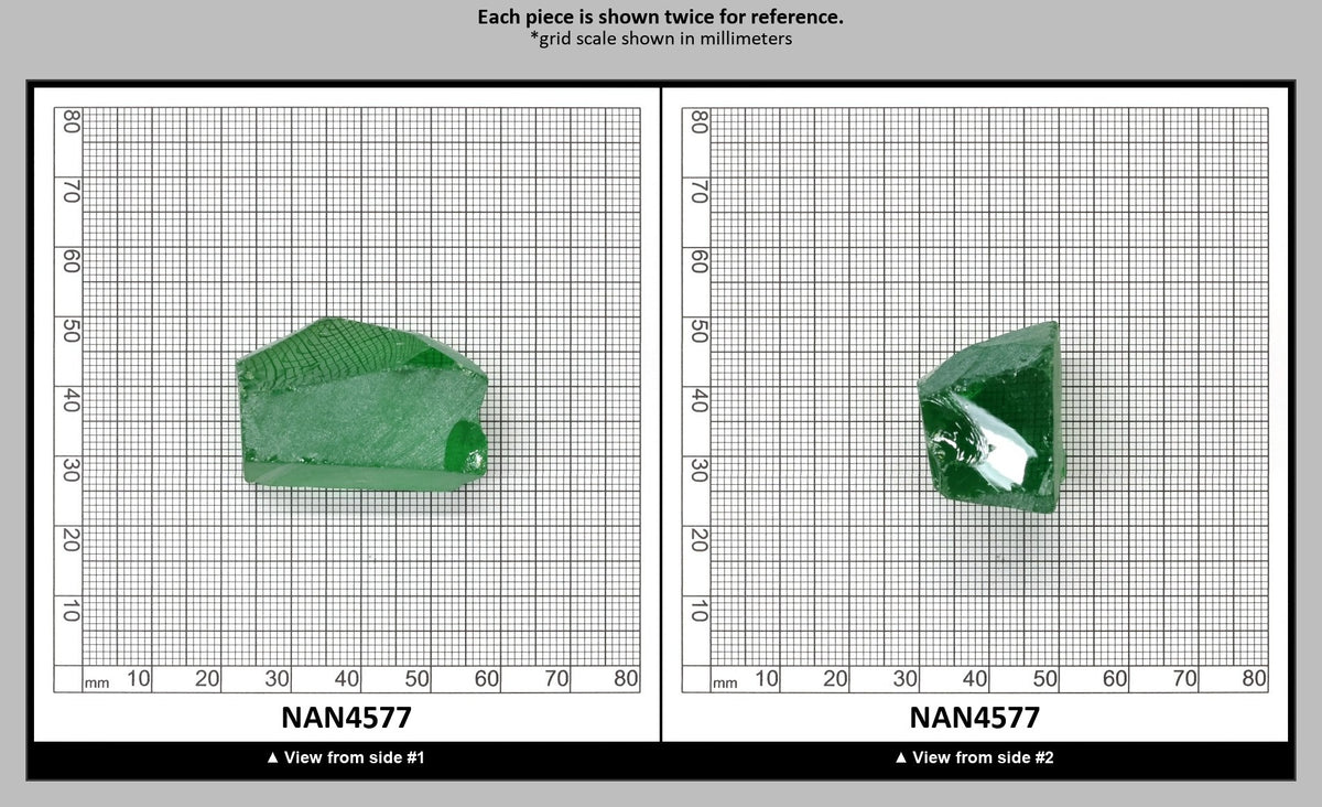 Nanosital Simulated Dark Kryptonite Lab Created Faceting Rough for Gem Cutting - #B-1326 - Various Sizes : NAN4577
