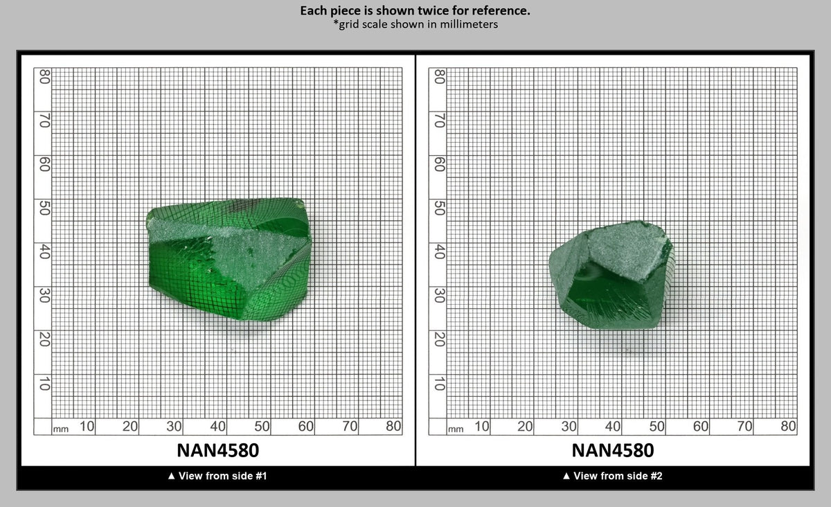 Nanosital Simulated Dark Kryptonite Lab Created Faceting Rough for Gem Cutting - #B-1326 - Various Sizes : NAN4580