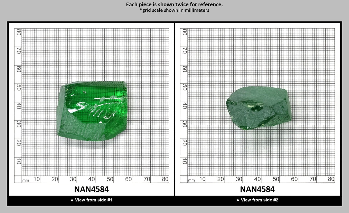 Nanosital Simulated Dark Kryptonite Lab Created Faceting Rough for Gem Cutting - #B-1326 - Various Sizes : NAN4584
