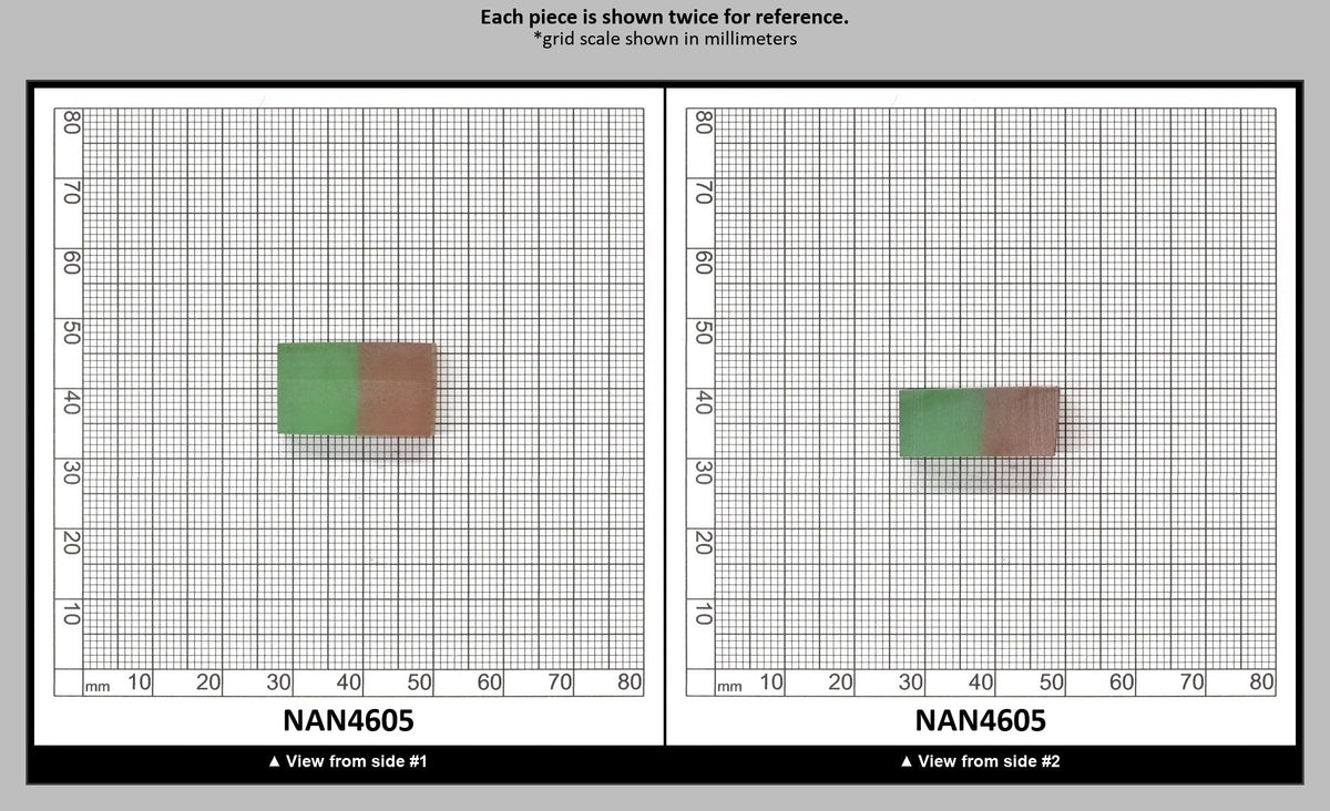 Nanosital Simulated Bi-Color Lab Created Faceting Rough for Gem Cutting - Green-Orange - Various Sizes : NAN4605