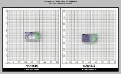 Nanosital Simulated Bi-Color Lab Created Faceting Rough for Gem Cutting - Light Green-Tanzanite - Various Sizes : NAN4616
