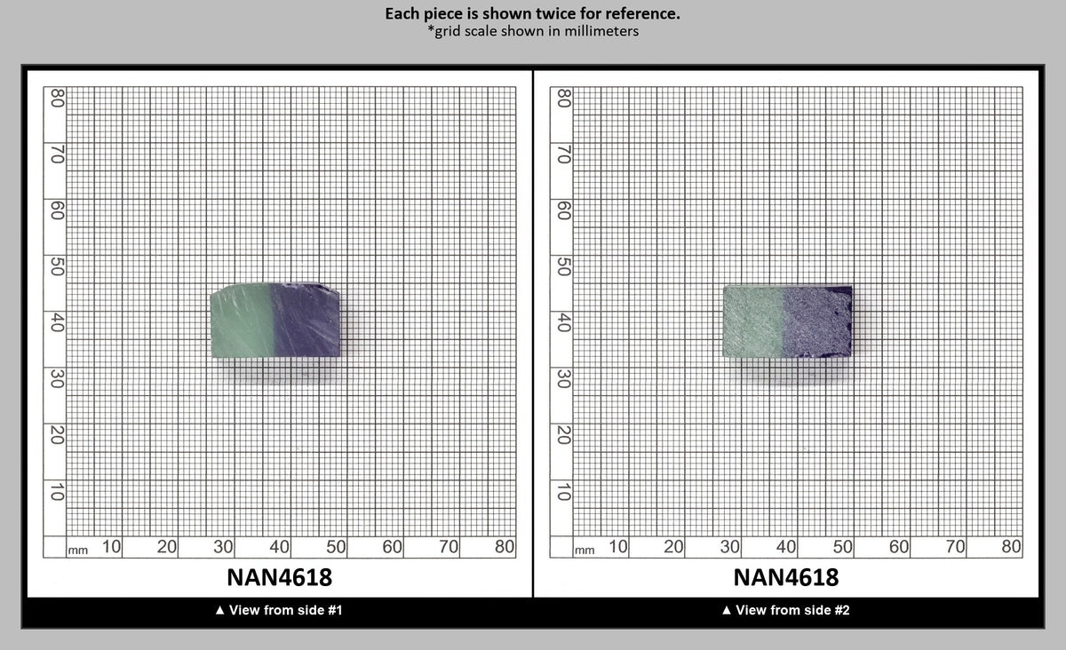 Nanosital Simulated Bi-Color Lab Created Faceting Rough for Gem Cutting - Light Green-Tanzanite - Various Sizes : NAN4618