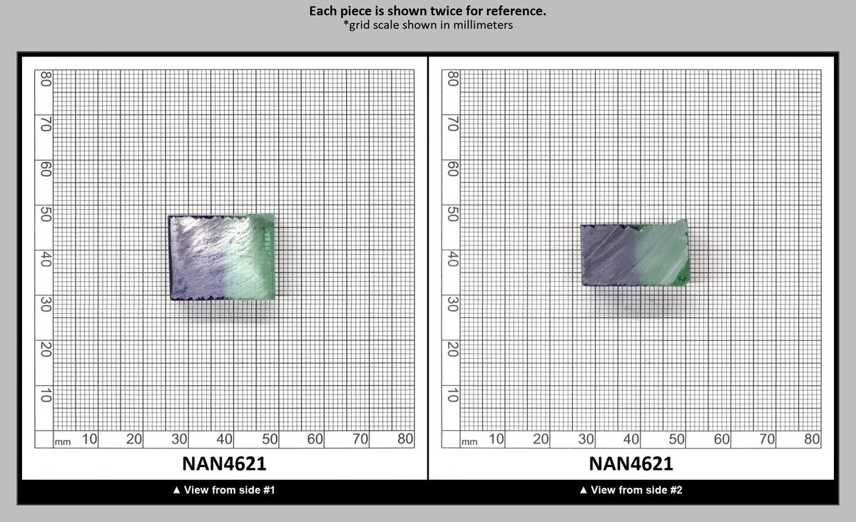 Nanosital Simulated Bi-Color Lab Created Faceting Rough for Gem Cutting - Light Green-Tanzanite - Various Sizes : NAN4621