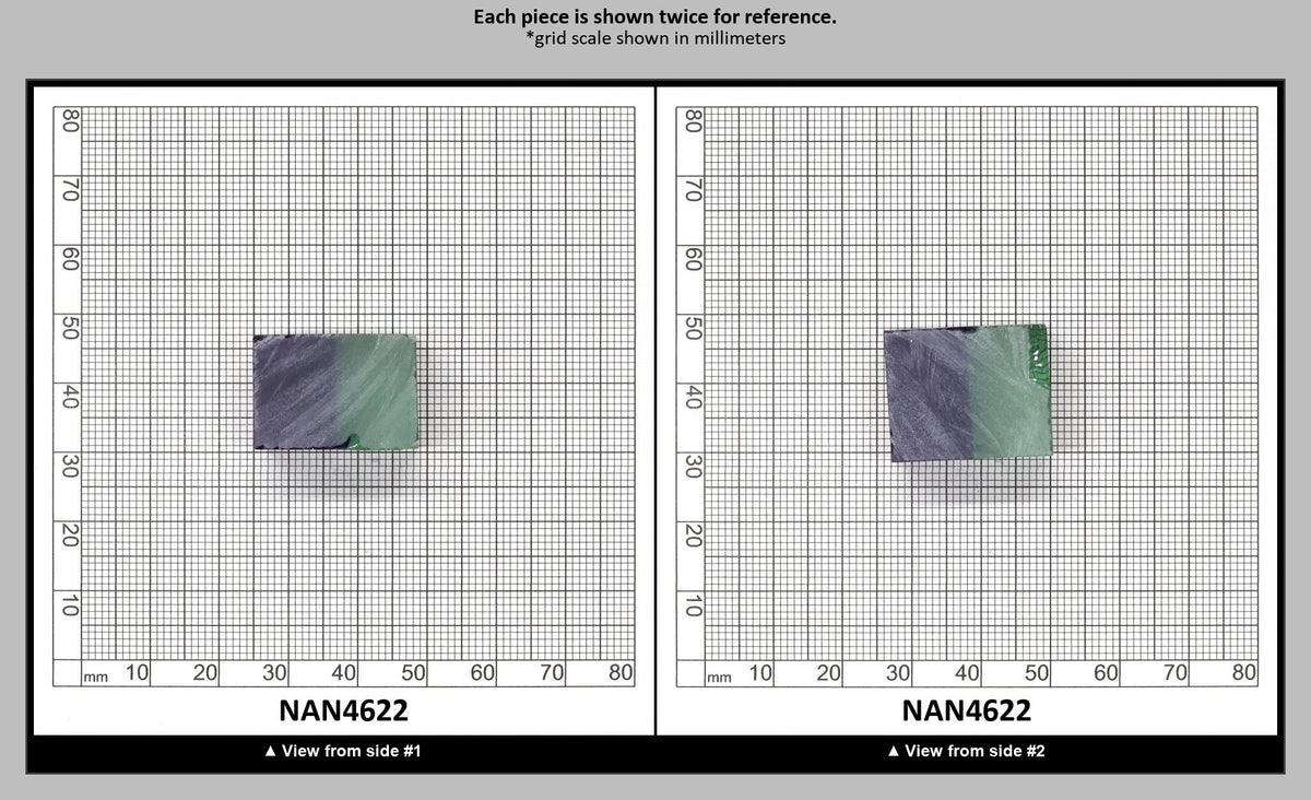Nanosital Simulated Bi-Color Lab Created Faceting Rough for Gem Cutting - Light Green-Tanzanite - Various Sizes : NAN4622