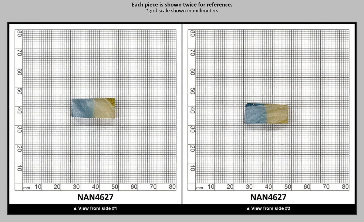 Nanosital Simulated Bi-Color Lab Created Faceting Rough for Gem Cutting - Yellow-Blue - Various Sizes : NAN4627