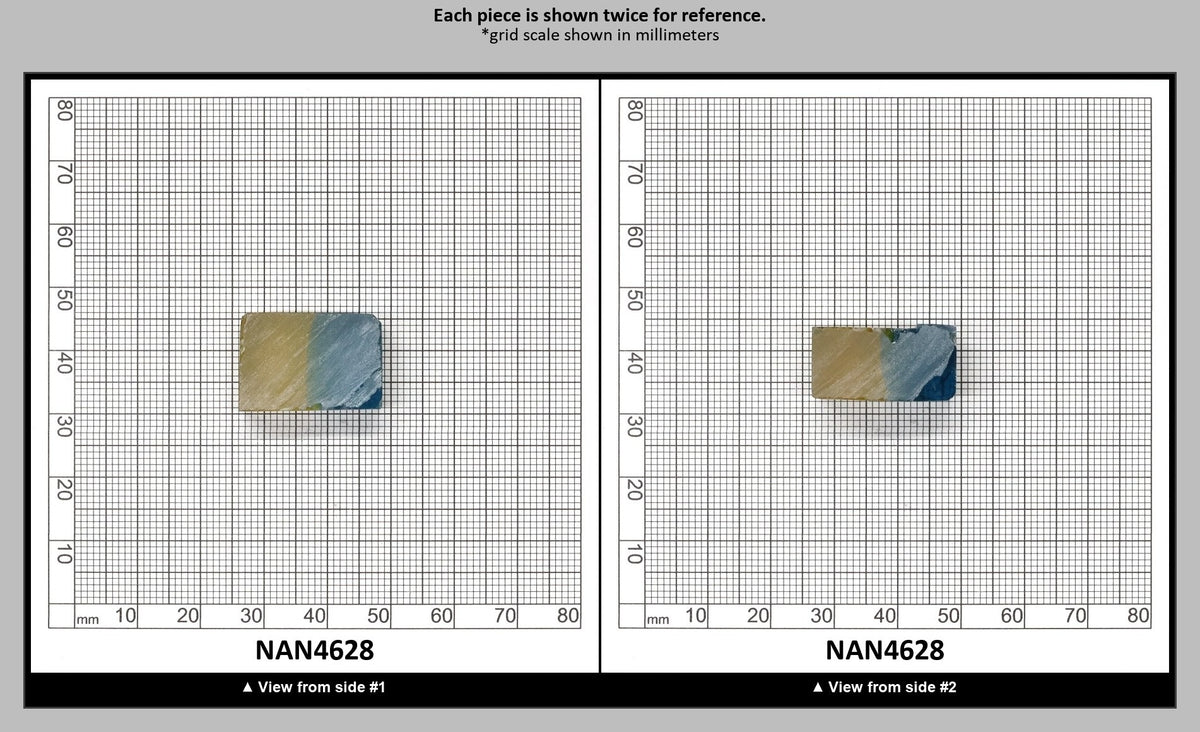 Nanosital Simulated Bi-Color Lab Created Faceting Rough for Gem Cutting - Yellow-Blue - Various Sizes : NAN4628