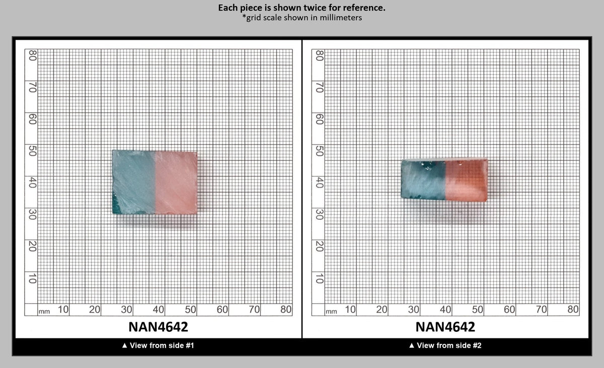 Nanosital Simulated Bi-Color Lab Created Faceting Rough for Gem Cutting - Pink-Blue - Various Sizes : NAN4642