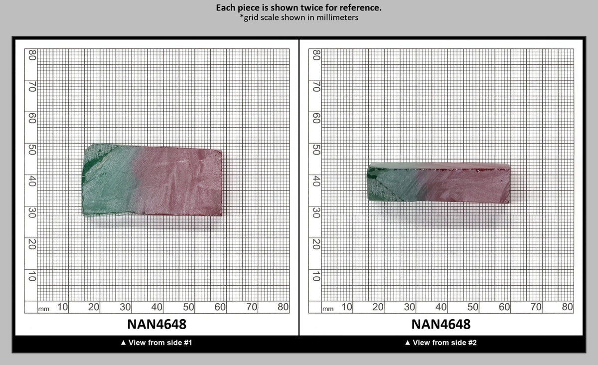 Nanosital Simulated (Included) Watermelon Tourmaline Lab Created Faceting Rough for Gem Cutting - Green-Pink - Various Sizes : NAN4648