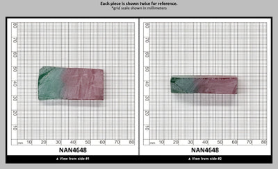 Nanosital Simulated (Included) Watermelon Tourmaline Lab Created Faceting Rough for Gem Cutting - Green-Pink - Various Sizes : NAN4648