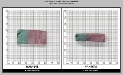 Nanosital Simulated (Included) Watermelon Tourmaline Lab Created Faceting Rough for Gem Cutting - Green-Pink - Various Sizes : NAN4648