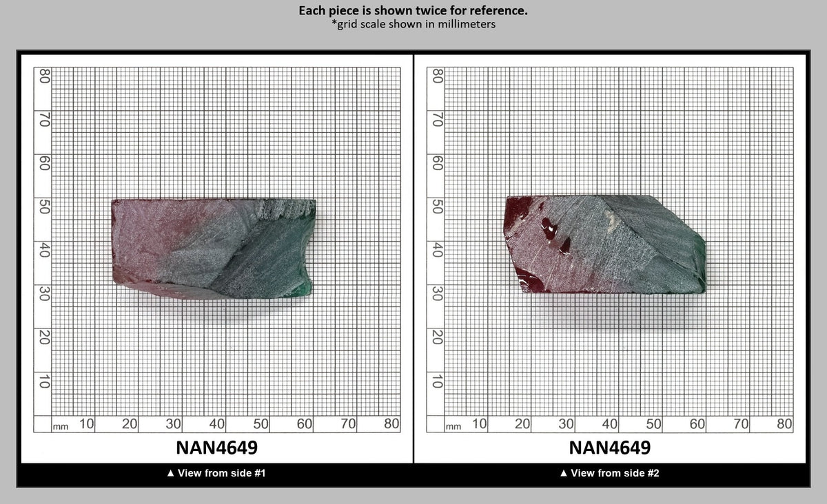 Nanosital Simulated (Included) Watermelon Tourmaline Lab Created Faceting Rough for Gem Cutting - Green-Pink - Various Sizes : NAN4649