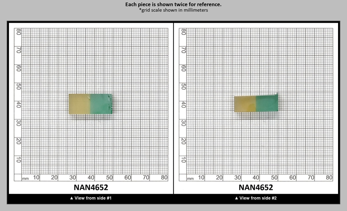 Nanosital Simulated Bi-Color Lab Created Faceting Rough for Gem Cutting - Green-Yellow - Various Sizes : NAN4652
