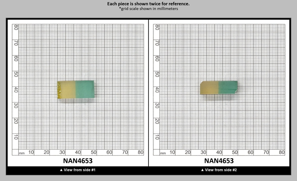 Nanosital Simulated Bi-Color Lab Created Faceting Rough for Gem Cutting - Green-Yellow - Various Sizes : NAN4653
