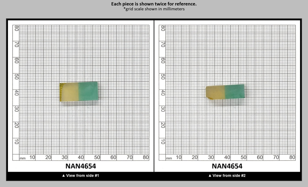 Nanosital Simulated Bi-Color Lab Created Faceting Rough for Gem Cutting - Green-Yellow - Various Sizes : NAN4654