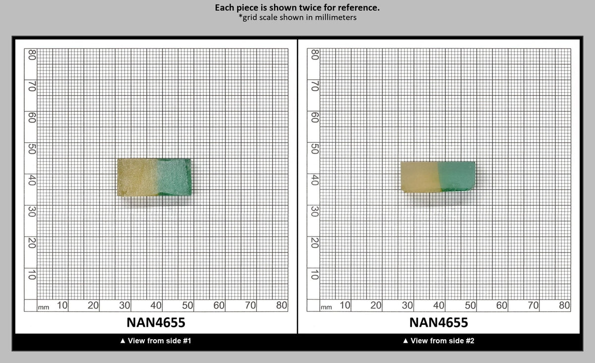 Nanosital Simulated Bi-Color Lab Created Faceting Rough for Gem Cutting - Green-Yellow - Various Sizes : NAN4655