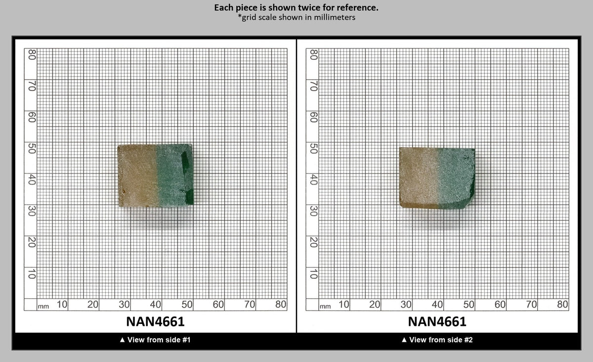 Nanosital Simulated Bi-Color Lab Created Faceting Rough for Gem Cutting - Green-Yellow - Various Sizes : NAN4661