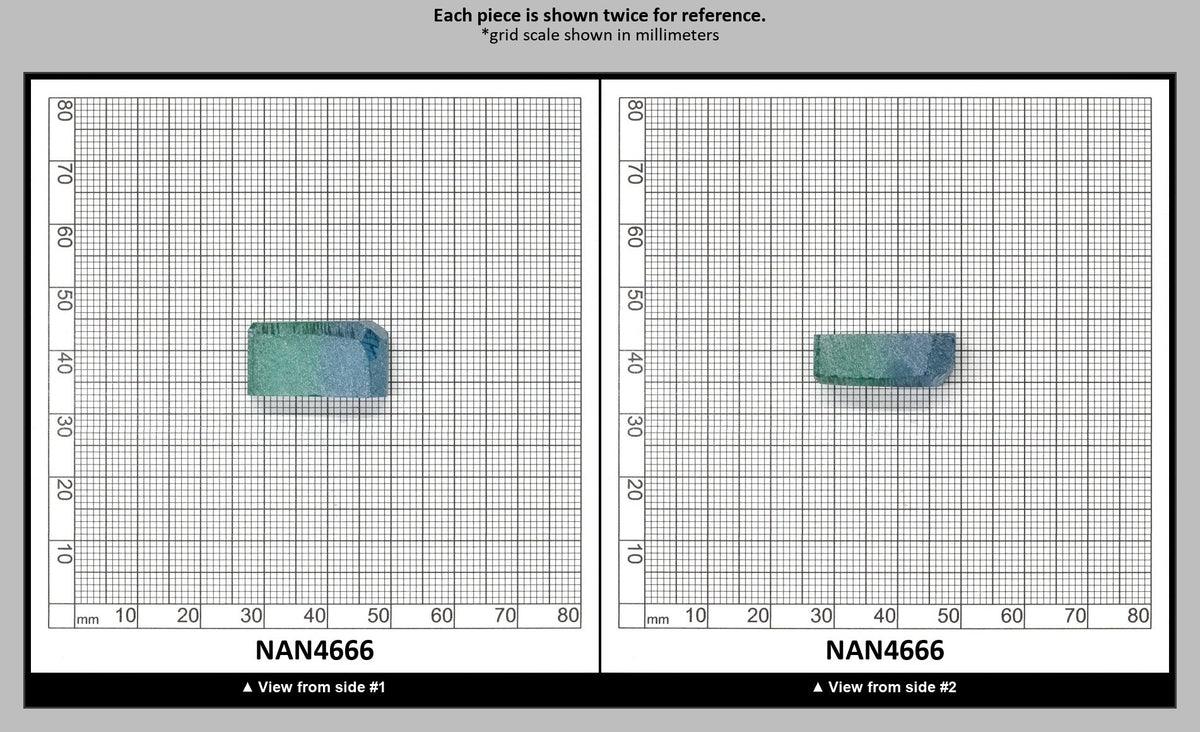 Nanosital Simulated Bi-Color Lab Created Faceting Rough for Gem Cutting - Blue-Green - Various Sizes : NAN4666