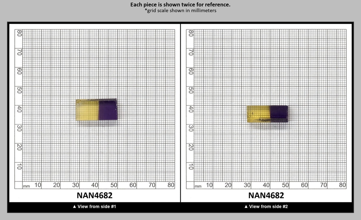Nanosital Simulated Ametrine Lab Created Faceting Rough for Gem Cutting - Bi-Color Purple-Orange - Various Sizes : NAN4682