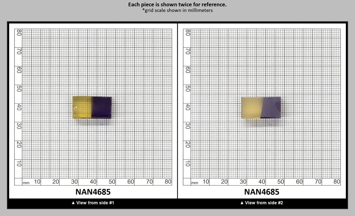 Nanosital Simulated Ametrine Lab Created Faceting Rough for Gem Cutting - Bi-Color Purple-Orange - Various Sizes : NAN4685