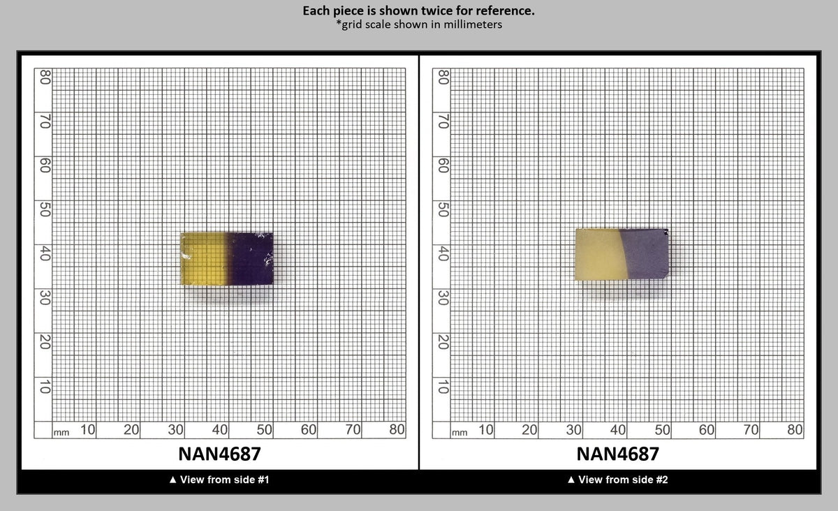 Nanosital Simulated Ametrine Lab Created Faceting Rough for Gem Cutting - Bi-Color Purple-Orange - Various Sizes : NAN4687