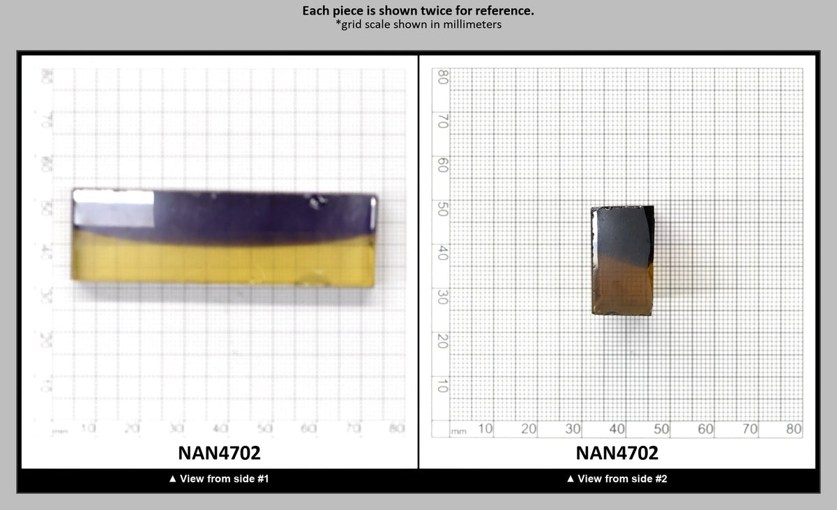 Nanosital Simulated Ametrine Lab Created Faceting Rough for Gem Cutting - Bi-Color Purple-Orange - Various Sizes : NAN4702