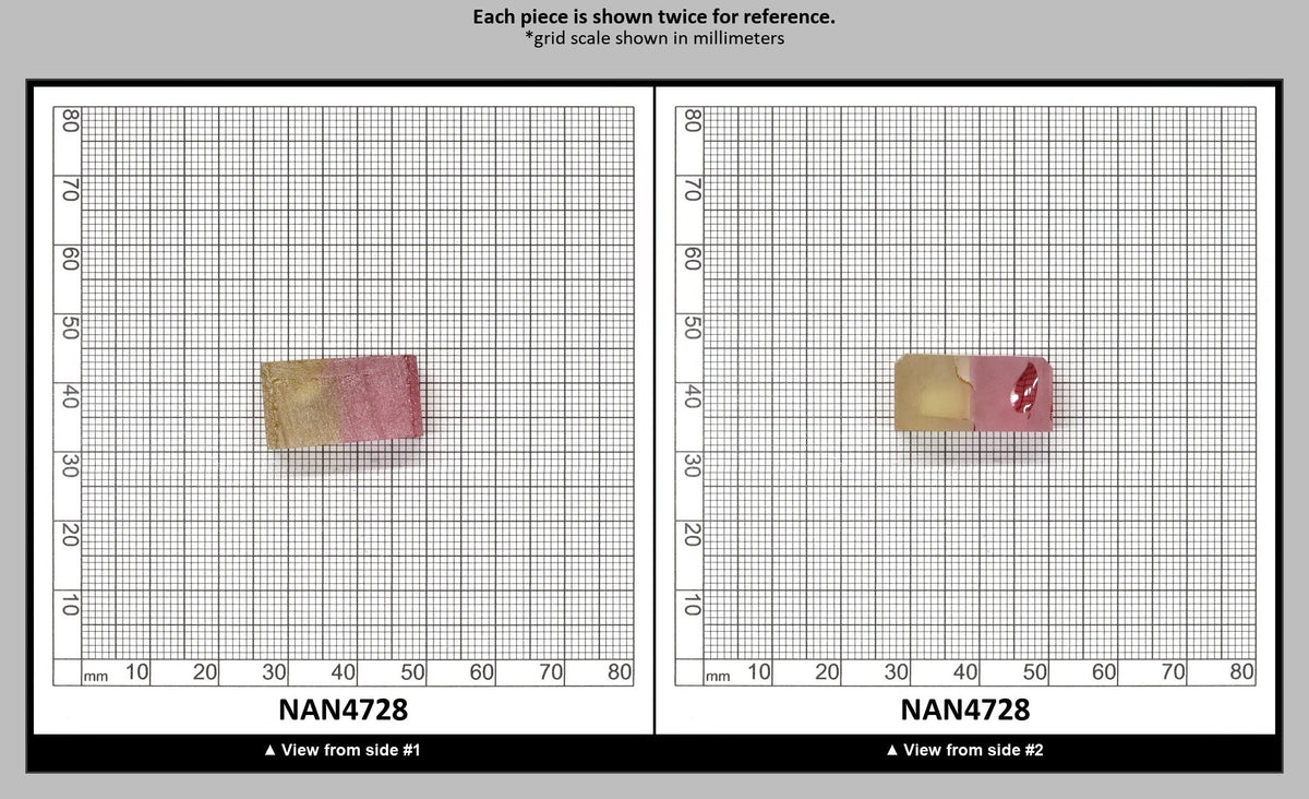 Nanosital Simulated Bi-Color Lab Created Faceting Rough for Gem Cutting - Kunzite-Intense Yellow - Various Sizes : NAN4728