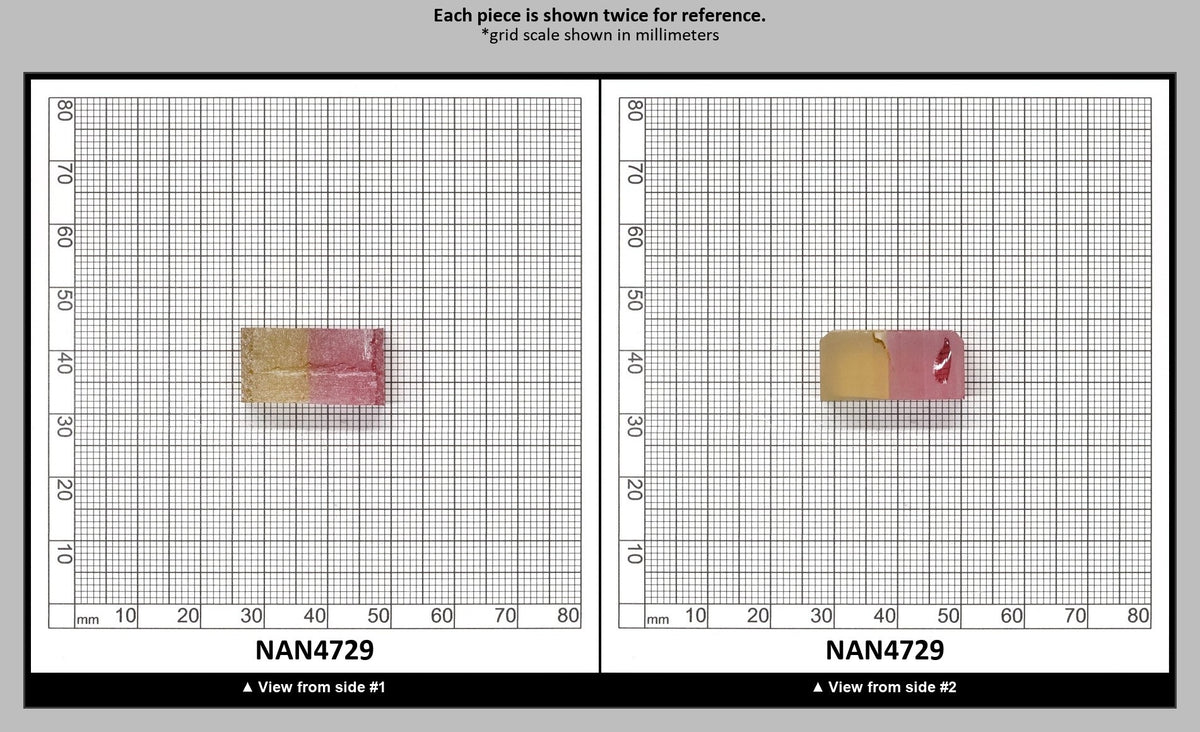 Nanosital Simulated Bi-Color Lab Created Faceting Rough for Gem Cutting - Kunzite-Intense Yellow - Various Sizes : NAN4729